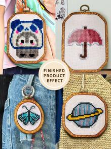 4pcs White DIY Cross Stitch Fabric, Thick Material With Even Threads, For Making Flat Finished Products. Available In 11CT And 14CT, With 6 Cutting Size Options.