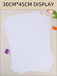 4pcs White DIY Cross Stitch Fabric, Thick Material With Even Threads, For Making Flat Finished Products. Available In 11CT And 14CT, With 6 Cutting Size Options.