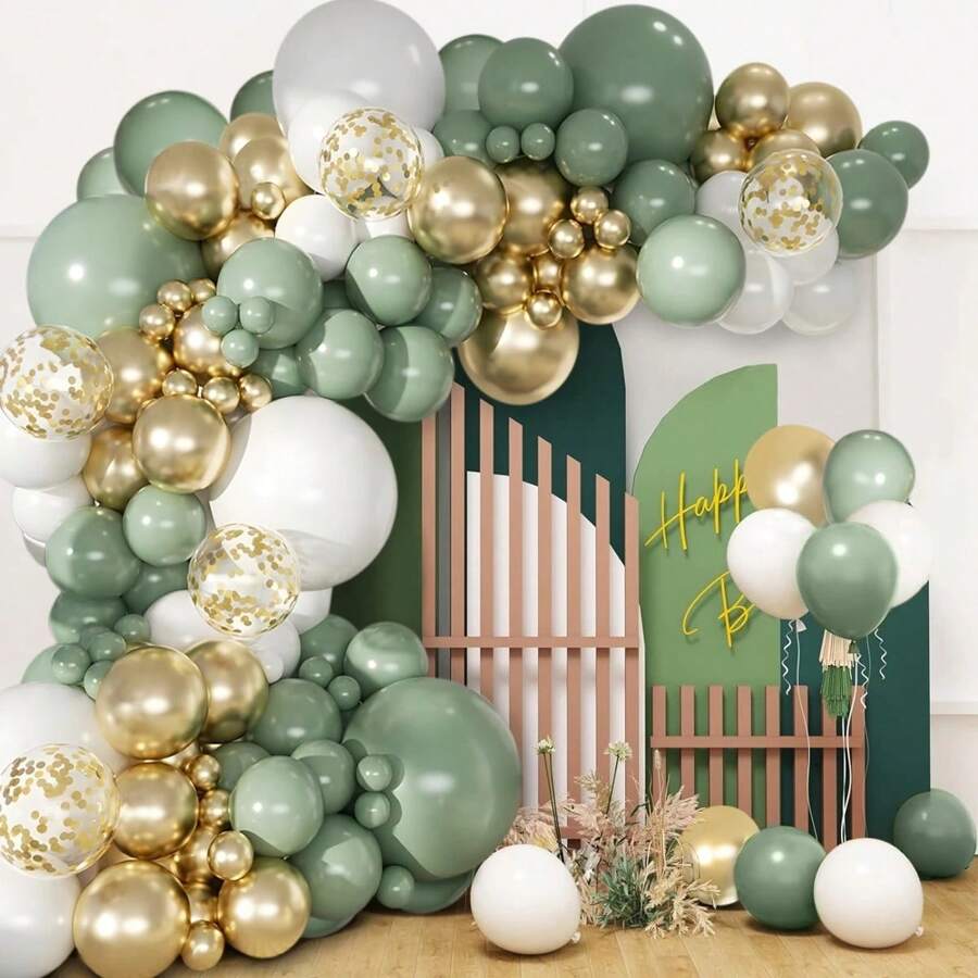 121 Chiếc Bóng Bay Vòng Hoa Cao Su Màu Trắng Vàng Xanh Cho Đám Cưới, Sinh Nhật, Tiệc Nhạc Pop, Tiệc Cưới Cô Dâu, Lễ Tốt Nghiệp, Đoàn Tụ Gia Đình, Trang Trí Tiệc Độc Thân, Tiết Lộ Giới Tính, Trang Trí Tiệc - Nhiều màu - Xem 1
