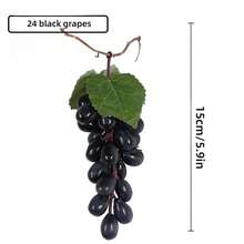 Set de 24/36/60 piezas de racimos de uvas artificiales para decoración interior, elementos de utilería con modelo de fruta, uvas falsas de plástico PVC con efecto escarcha, para decoración del hogar, accesorios colgantes para Halloween y días festivos - Multicolor - Ver 2
