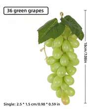 Set de 24/36/60 piezas de racimos de uvas artificiales para decoración interior, elementos de utilería con modelo de fruta, uvas falsas de plástico PVC con efecto escarcha, para decoración del hogar, accesorios colgantes para Halloween y días festivos - Multicolor - Ver 4