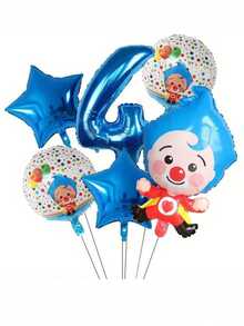 Bộ 8 quả bóng bay lá kim chủ đề chú hề xiếc dùng để trang trí tiệc sinh nhật lần thứ 1, - Nhiều màu - Xem 6