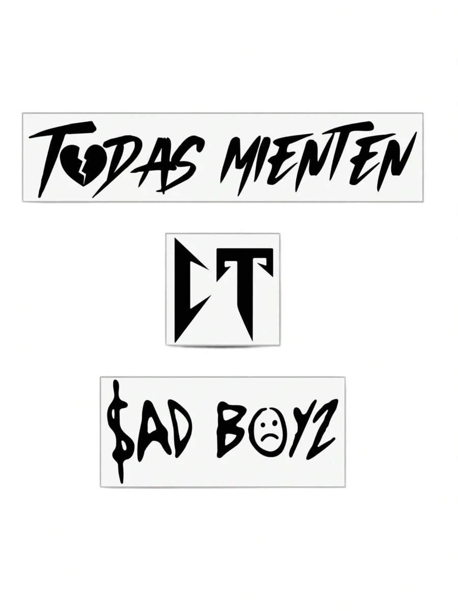 3 pzas Calcomanías Stickers Vinil Todas Mienten Ct Sad Boyz - Negro - Ver 1