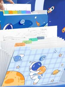 1 pieza Carpeta de archivo tipo acordeón vertical de 12 capas/8 capas con etiquetas de clasificación, caja de almacenamiento de gran capacidad para organizar papeles, exámenes y otros documentos de oficina, ideal para estudiantes de secundaria, esenciales de vuelta a clases, regalo creativo para Acción de Gracias, Navidad, cumpleaños, decoración de Halloween, útiles escolares - Rosa - Ver 5