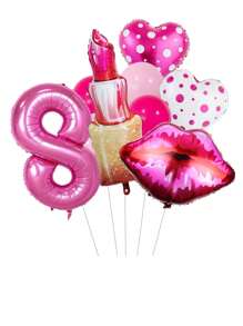 11pcs/Set Number Balloons For Wedding, Lip & Cosmetics Shaped Party Decoration,Christmas - Multicolor - View 20