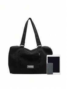 Small Travel Bag For Women, Lightweight Sports Duffle Bag For Short Trips, Shoulder Bag For Storage And Carrying When Going Out Back To School For Travel Gym Bag For Camping Cruise Essentials For Hiking Back To School For Summer - Black - View 6
