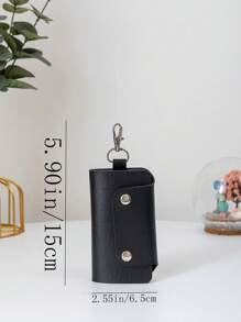 1 PC PU Snap Button Folding Key Bag Bank Enterprise Shopping Mall Key Bag Holiday Gift For Women Mini Wallet