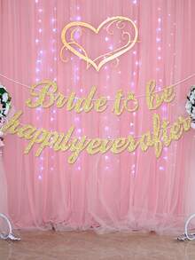 1pc 'Bride To Be, Happily Ever After' Banner, Wedding Party Decor - Multicolor - View 4