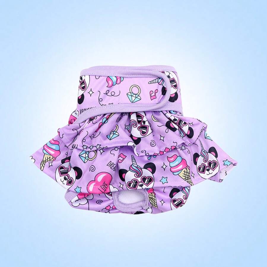 1 件装雌性宠物狗生理裤，狗狗经期卫生内裤 - 紫色 - 查看 1