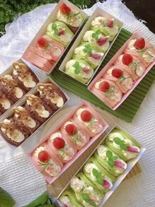 20piezas Rectangular Kraft Paper Cake/Bread/Bakery caja embalaje con tapa, blanco/marrón/rosa; adecuado para rollo suizo, sándwiches, tiras de carne, vieiras, caja de embalaje desechable resistente al vapor de punto occidental, caja de comida de papel desechable, contenedor de comida, cajas de hornear de pasteles, galletas y sándwiches - Multicolor - Ver 9