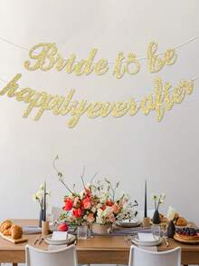 1pc 'Bride To Be, Happily Ever After' Banner, Wedding Party Decor - Multicolor - View 9