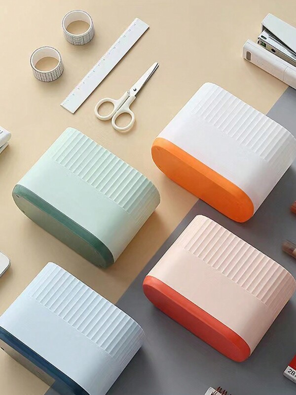 1pc Caixa de armazenamento de artigos de papelaria multifuncional à prova de poeira, organizador de mesa de escritório elegante, porta-lápis para faça você mesmo