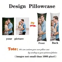 1pc Custom Pillow Case Custom Pillow With Picture Long Body Pillow Case Personalized Pillow Cover With Your Loved Ones Custom Pillow Case Cover Gifts Any Picture (20x54 Inch) Christmas Gift - Upload Pictures to Customize Pillows - View 2