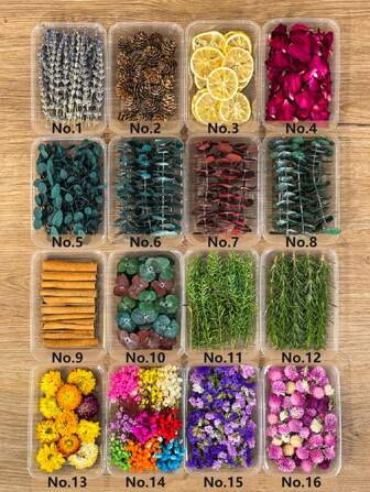 1 Box Dried Flowers For Candle Aromatherapy Making, 100% Natural Dried Herbs Kit For Soap Making, Bath, Resin Jewelry Making, Bulk Dried FlowersLavender, Rose Petals, Rosebuds, Leaves, Lemon, HandmadeCrafts DIY