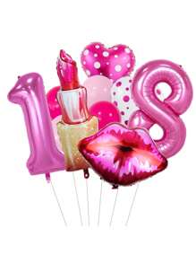 11pcs/Set Number Balloons For Wedding, Lip & Cosmetics Shaped Party Decoration,Christmas - Multicolor - View 21