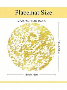12/24/50/100/150 pezzi Tovagliette d'oro monouso, 13 pollici tondi tappetini da tavolo in metallo argentato, sottobicchieri da tavolo a stampa a caldo, ideali per l'impostazione del tavolo, matrimoni, Natale, Ringraziamento, San Valentino, feste di compleanno e decorazioni festive