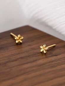 1 Đôi Dễ Thương Đơn Giản Nữ Bạc 999 Bông Tai Hoa Cho Nữ Tiệc Sinh Nhật Tặng Hàng Ngày - Hoa tai - Xem 8