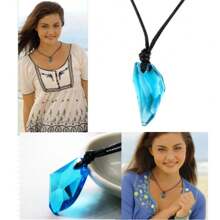 Classic TV Series H2o Necklace, Fashionable Polyresin Moonstone Pendant Just Add Water Blue Stone Mako Mermaid Accessories Movie Souvenir