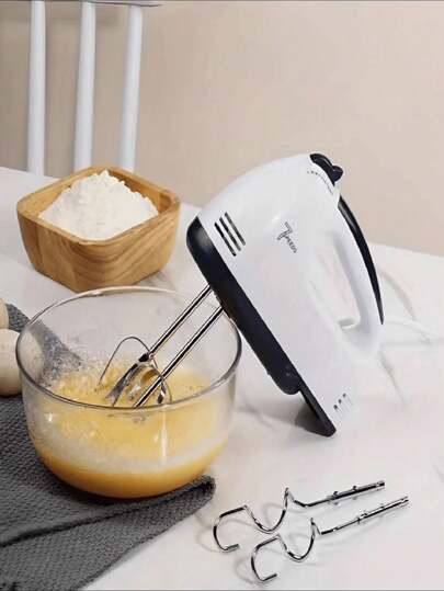 7 Velocidades, Batidora de Mano Ligera para Hornear Pasteles de CocinaEléctrica,Mini batidor automático eléctrico batidor de huevos casero mezclador de escritorio horneado batidor de huevos automático de mano 260W,Mezclador eléctrico de la cocina de Blender batidor de huevo Crema mezclador 7-velocidad de la mano