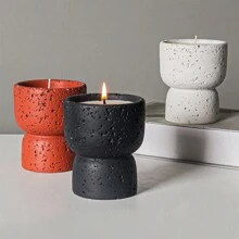 1pc Minimalist Natural Texture Cement Aromatherapy Candle Holder DIY Home Decorative Crafts Candlestick Best Gifts Birthday Graduation