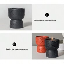 1pc Minimalist Natural Texture Cement Aromatherapy Candle Holder DIY Home Decorative Crafts Candlestick Best Gifts Birthday Graduation
