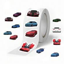 500pcs/Roll JDM Car Themed Washi Tape, For Scrapbooking, Envelope Sealing And DIY, With Polka Dots Pattern - Multicolor - View 6