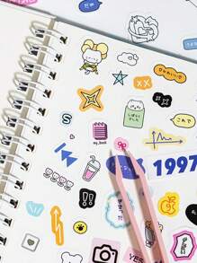 20 Stücke/Heft Aufkleber Scrapbooking Zubehör, Graffiti-Stil kleine Aufkleber, dekoratives Notizbuch Foto-Rahmen Handyhülle Hintergrundpapier Papiermüll Magazin DIY-Verpackungspapier