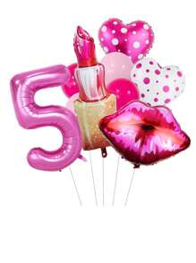 11pcs/Set Number Balloons For Wedding, Lip & Cosmetics Shaped Party Decoration,Christmas - Multicolor - View 8