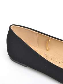 Women's Comfortable Ballet Shoes With Bowknot, Lightweight, Waterproof, Non-Slip Design, Suitable For All Seasons - Black - View 7