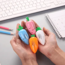 1pc Random Color Cartoon Mini Carrot Shaped Pencil Sharpener Portable Cute Primary School Student Stationery - Multicolor - View 2