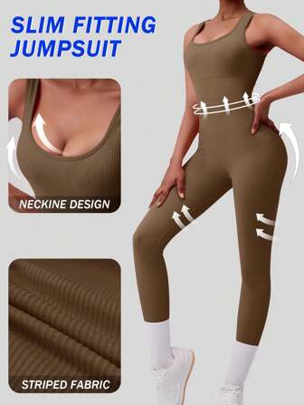 1 件女式无缝连体裤，收腹瑜伽健身连体裤，适合锻炼、跑步