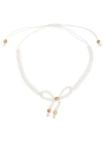 1pc Sweet And Lovely Hand-Knitted Bow Bracelet, Ideal Gift For Friends - Bow - View 7