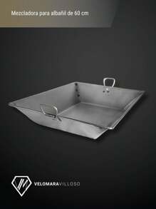 Mezcladora Para Albañil Charola Profesional Grande 60 Cm Herramienta De Construcción - Gris - Ver 3