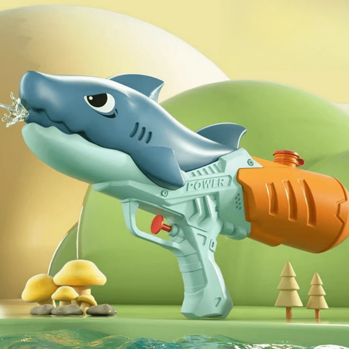 1入夏季鯊魚水槍/可愛獨角獸水槍/黃色小鴨水槍/可愛青蛙水槍/Zi 水槍/5058 水槍（隨機顏色），水上遊玩池玩具 - 彩色 - 查看 1