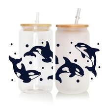 1張可愛動物設計UV DTF轉印貼紙，防水3D DTF浮雕水晶標籤，適用於16OZ玻璃杯、貼滿牆壁的貼紙裝飾，高品質的剪貼簿材料，可DIY 裝飾玻璃杯、筆記型電腦、手機、電腦、水壺、筆記本、桌子、手工藝貼紙以及潮流材料圖案 - 彩色 - 查看 3