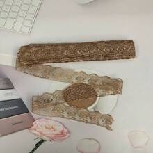 Encaje bordado con flores de 10 yardas de largo para hacer bouquets, cajas de regalo y accesorios para la ropa de niños, juguetes, muñecas, ropa de mascotas y otros accesorios - Multicolor - Ver 15