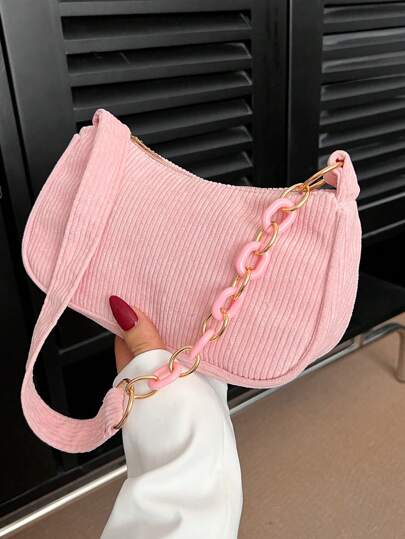 Bolso de hombro de lujo de unicolor y peso ligero para uso diario