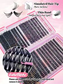 640 件独立睫毛簇，大容量，30D+40D+50D，D 卷曲，9-16 毫米混合 DIY 睫毛簇，自然外观，超浓密，纤细，超大体积，可重复使用 DIY 睫毛延长套装，带化妆工具镊子和刷子，适合初学者在家或外出时使用，适用于日常生活、约会、婚礼、派对、音乐节和万圣节睫毛簇、睫毛簇、独立睫毛、睫毛、假睫毛 - 黑色 - 查看 4