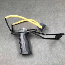 1 Gauntlet Slingshot High Precision Precision Round Skin Shooting Outdoor Shooting Game Power Hunting Shot Fish Shot Bird Slingshot - Black - View 2