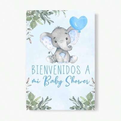 Lona Decorativa Elefante Elefantito Niño BackGround 120x80