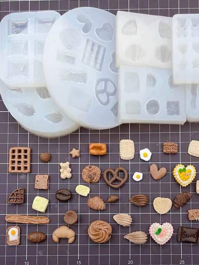 迷你吊坠桌面装饰配件硅胶模具，DIY微型玩具蜡珠硅胶模具