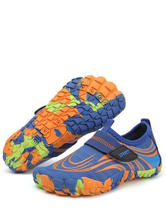 1 Pair Kids' Low Vamp Breathable Flat Shoes With Buckle Strap, Suitable For Fitness, Yoga, Indoor And Outdoor Activities, Hiking, Swimming, And Beach Vacation