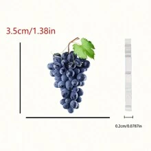 1pair Fashionable 2D Acrylic Grape Earrings - Unisex, Suitable For Parties And Festivals - Grape - View 6