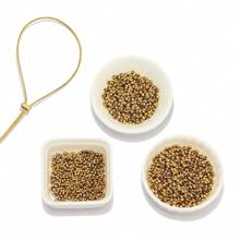 100入組直徑1.5/2 / 2.5 / 3 / 3.5 / 4mm金屬銅球夾緊端珠，適用於DIY珠寶製作用品