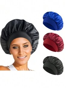 3pcs Set Satin Wide Stripe Elastic Hairband/Headband For Women, Hair Care - Jellyfish Type - View 2