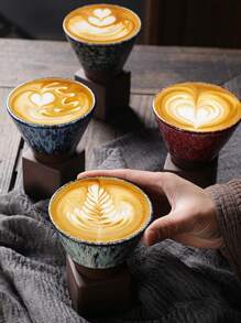 1 件粗陶咖啡杯，陶瓷高岭土创意三角锥形杯，容量 200 毫升，可盛卡布奇诺、拿铁、奶昔和酸奶，窑釉学校用品返校 - 創意三角盃 - 查看 4