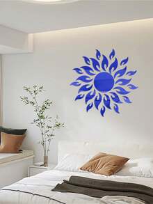 1 pieza Calcomanía de espejo de girasol de acrílico para decoración de pared en la sala de estar, dormitorio - Multicolor - Ver 7