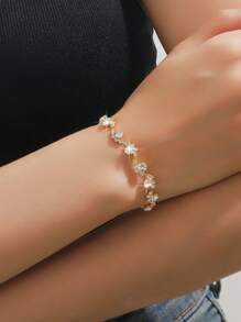 5pcs Luxury Wedding Party Versatile Gold/Silver/Rose Gold Necklace, Bracelet, Earrings, Ring Jewelry Set, Bridal Accessories Suitable For Daily Use Valentine's Day Accessories - Multicolor - View 6