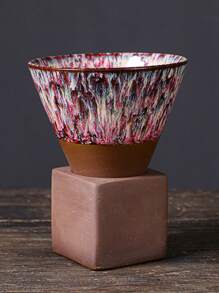 1 件粗陶咖啡杯，陶瓷高岭土创意三角锥形杯，容量 200 毫升，可盛卡布奇诺、拿铁、奶昔和酸奶，窑釉学校用品返校 - 創意三角盃 - 查看 13