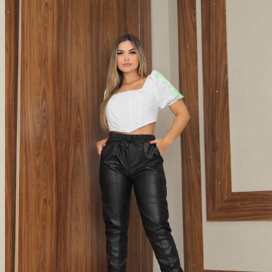 Women Pants - 黑色 - 查看 1